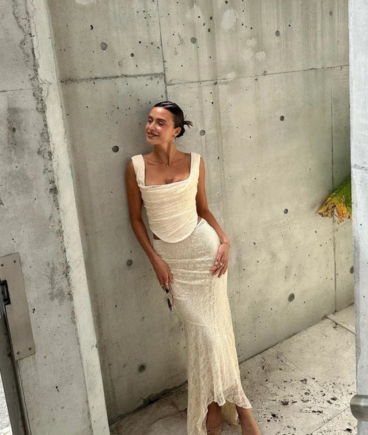 Lace Corset Two-Piece Set