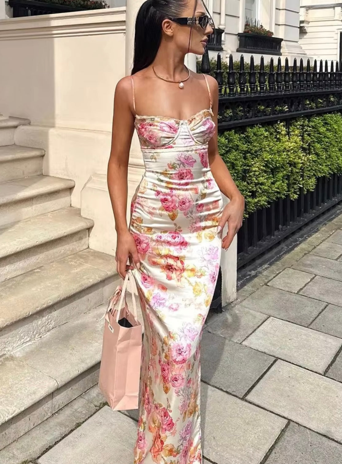Satin Floral Gown