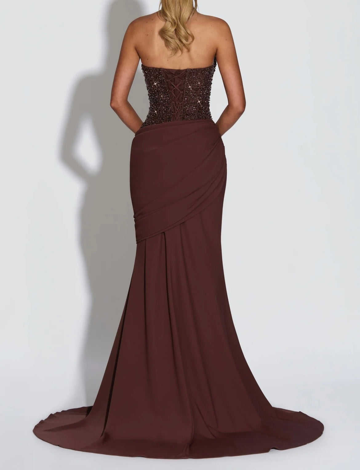 Sparkly Maroon Sequin Evening Gown - Elegant Halter Neck Long Dress for Gala and Prom